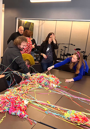 After math of a silly string battle.