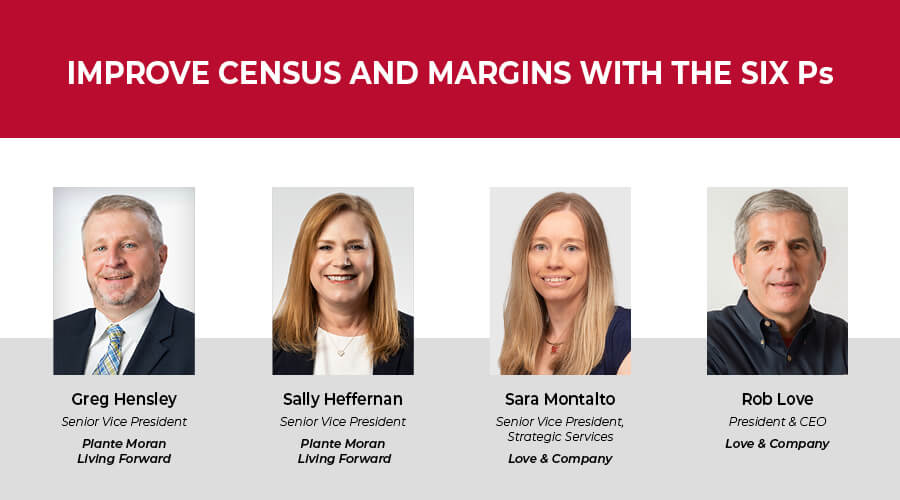 October webinar, Improve Census and Margins With the Six Ps, presenter panel.